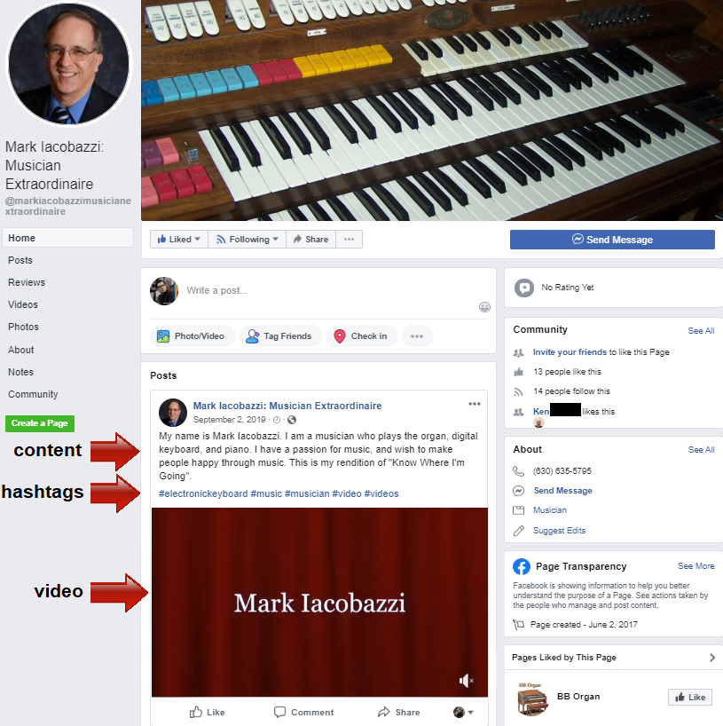 social media with information pointed out