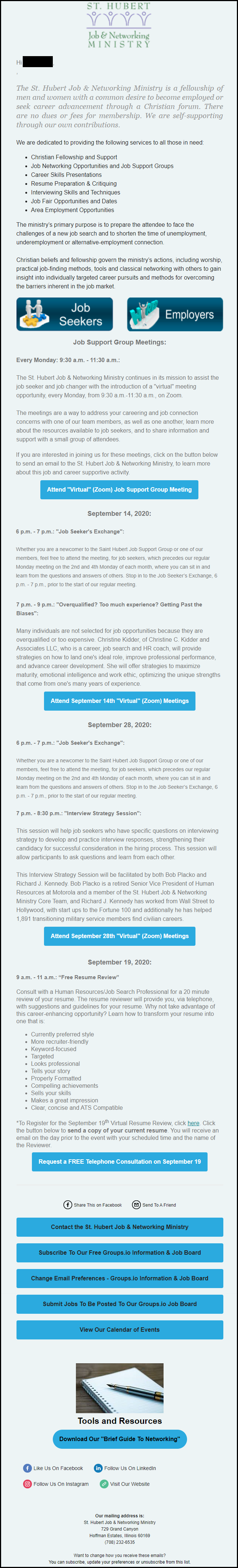 st-hubert-job-ministry-september-2020-events-newsletter